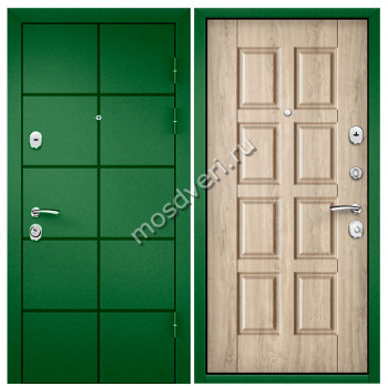 Зеленая входная дверь в квартиру ZVD-03 - купить от производителя Мосдвери Зеленая входная дверь в квартиру ZVD-03